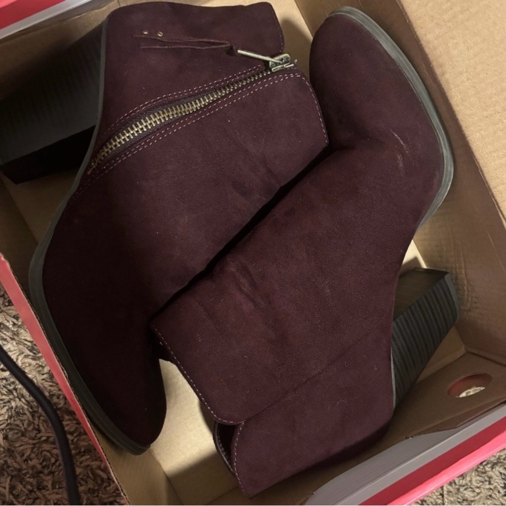 Charlotte Russe Burgundy Ankle Boots